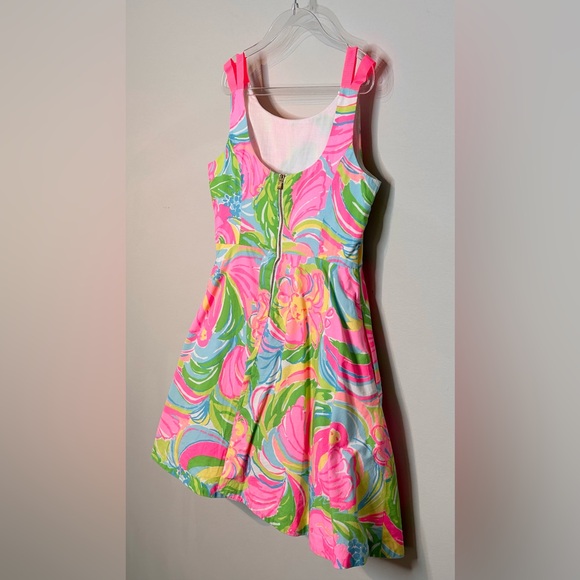 Lilly Pulitzer Girl’s Charlie So A Peeling Pink Green Cotton Floral Dress - Picture 6 of 12